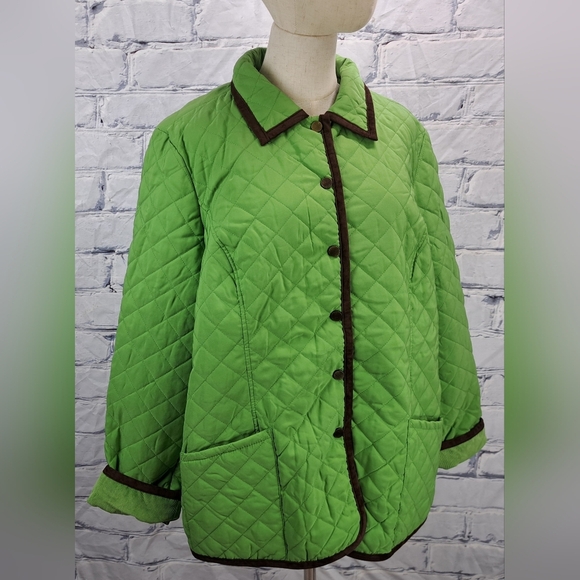 NWT Vintage 90s Joan Rivers Women's Quilted Jacket Coat Green Size XL - Picture 4 of 16